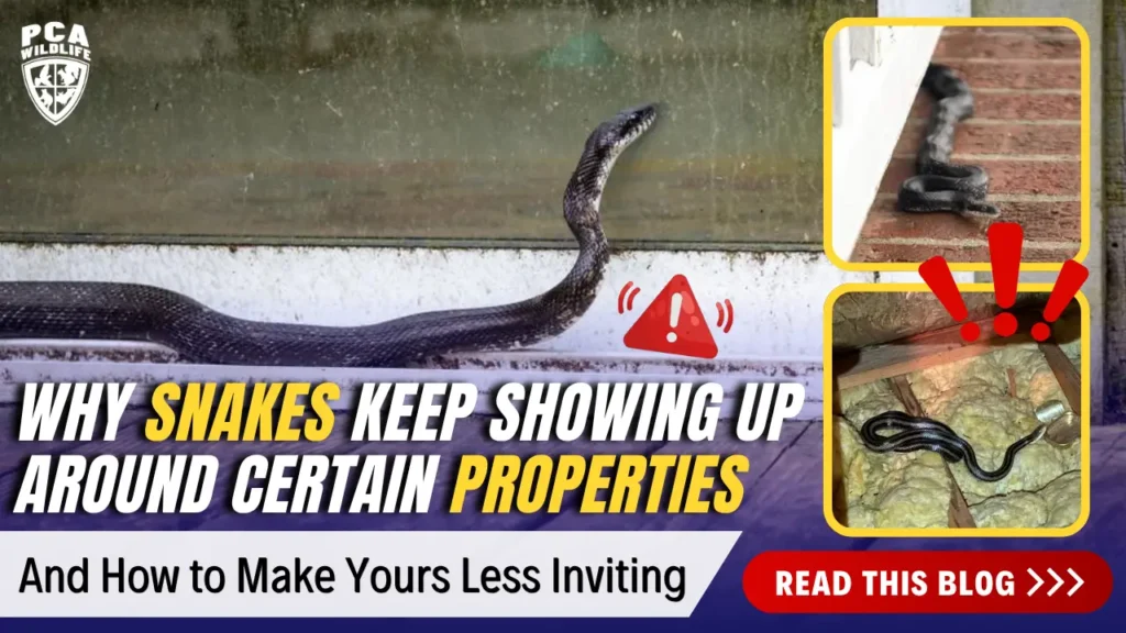 Snake found around a home with examples showing why snakes keep showing up around certain properties.